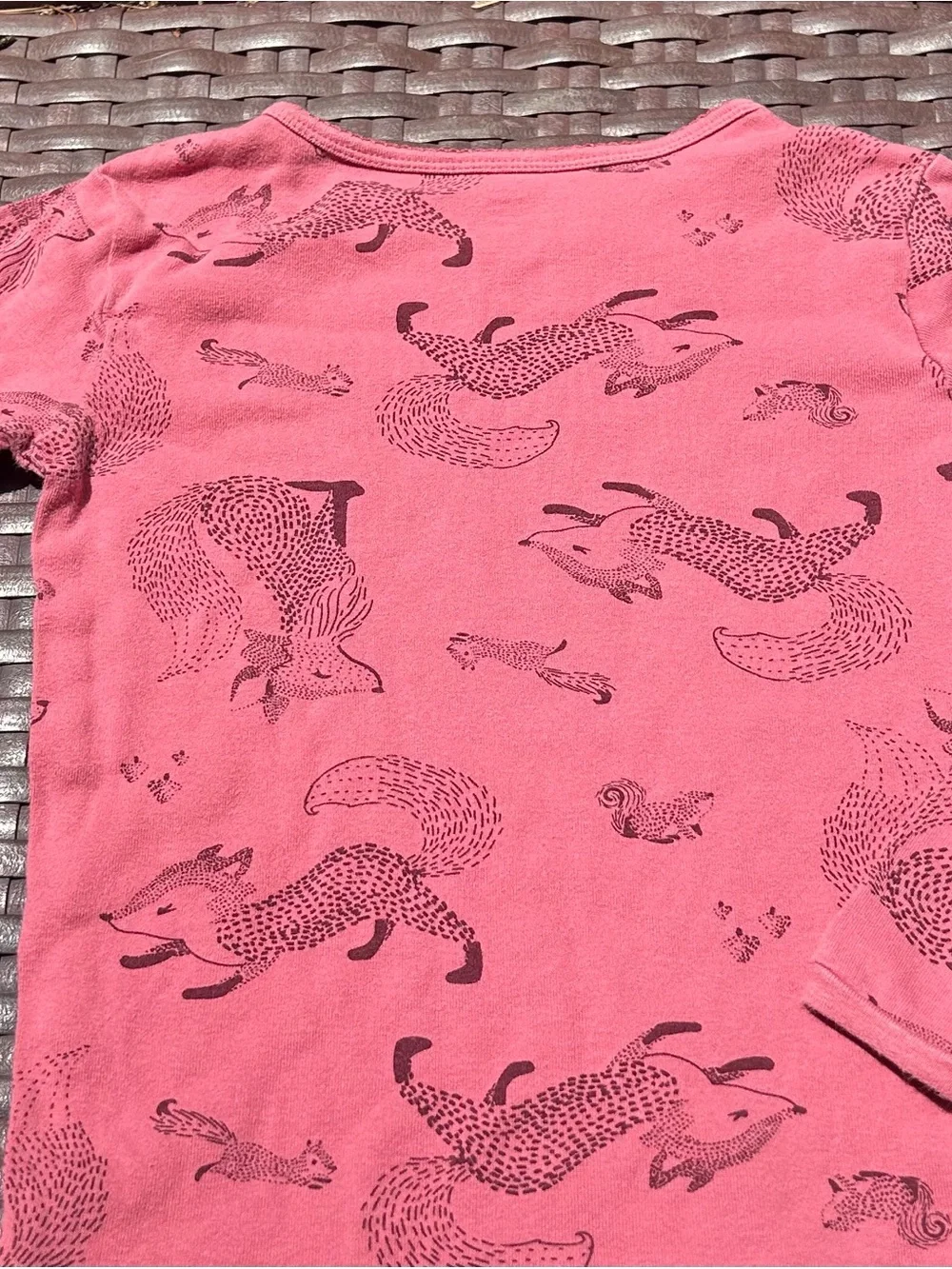 Pink Fox Print Long Sleeve Tee Carters Girls size 10